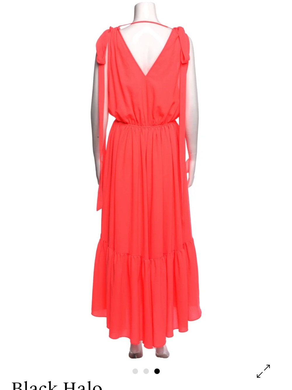 Black Halo Coral Maxi Dress with Tied Shoulder Straps